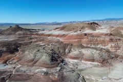 Drone shot of the Bentonite Hills
