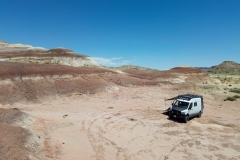 Drone shot of the UAV at Bentonite Hills