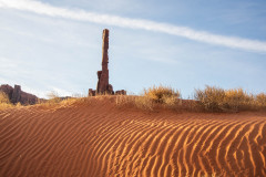 Photo of one of the Barber Poles and Sand Ripples in Monument Valley early morning.