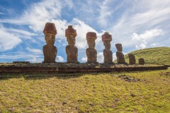 Photo of the 7 Explorers.  Legend has it that they discovered the island.