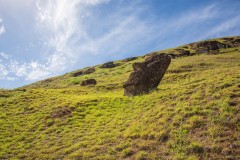 Photo pf Buried Moai at the Quarry on Easter Island
