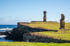 Photo of the Only Moai with Eyes at the Harbor on Easter Island