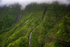 Photo of Waterfalls and Fog in Kauai, Hawaii