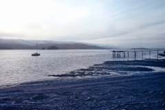 Photo of Bodega Bay in Northern CA with the fog rolling in.  This is from a 35mm slide and taken over 40 years ago.