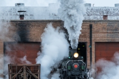 Engine # 81 leaving the Barn early morning.  12 degrees !