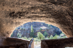Photo of the Gila River Cliff Dwelling looking out.