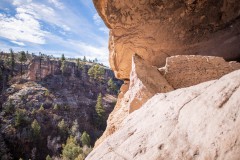 Photo of the Gila River Cliff Dwelling looking out.