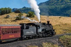 Photo of the C & T Railway headed up the San Juan Mountains
