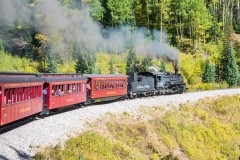Photo of the C & T Railway headed up the San Juan Mountains