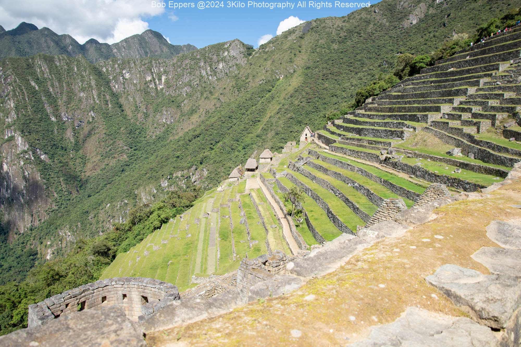 Photo of the long walk up to the top of Machu Picchu.  Just a small view of the many terraces.