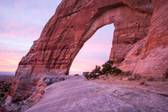 Photo of White Mesa Arch at Sunrise.