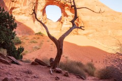Photo of the Ear of the Wind in Monument Valley.