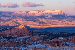 Sunset in Bryce Canyon with Winter Snow