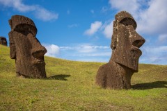Photo of the Moai buried at the Quarry on Easter Island