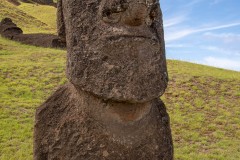 Photo of a Buried Moai at the Quarry on Easter Island