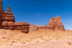 Photo of both the Temple of the Sun and Temple of the Moon in Capital Reef NP