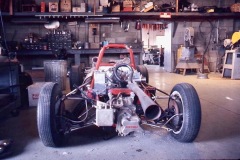 Our FC race car with the new race engine installed.  1973