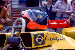 Photo of F1 Copersucar with the Helmet of driver Emerson Fittipaldi. 1977 F1 LBGP