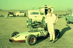 Photo of myself and my Formula C car at Willow Springs.  1974