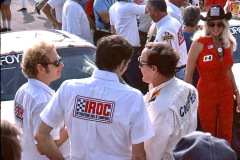 Photo of AJ Foyt and Miss Hurst Shifter at an IROC Race at Riverside
