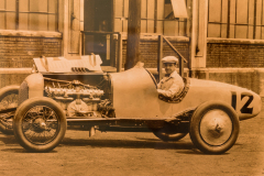 Photo of Peter Depaolo in his 1925 Duesenberg race car