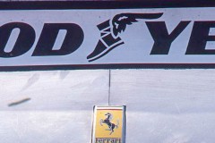 Photo of the front wing of Clay Regazzoni's Ferrari.  1976 F1 LBGP