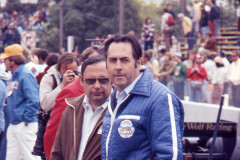 Photo of Jack Brabham in the pits. 1977 F1 LBGP