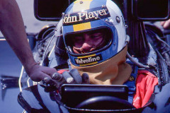 Photo of F1 Lotus with driver Gunnar Nilsson. 1977 F1 LBGP