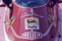 Photo of F1 Ferrari in the pit lane.  1976