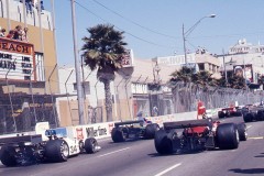 Photo of the cars on the start ing grid.  1976